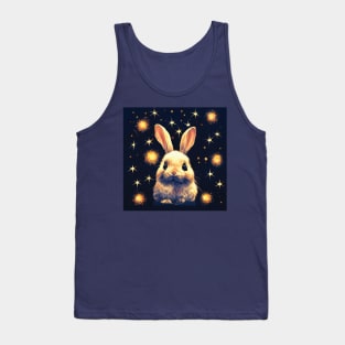 Cute Bunny Rabbit on a Starry Night Tank Top